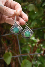 Load image into Gallery viewer, Chrysoprase Moonscape Dangles