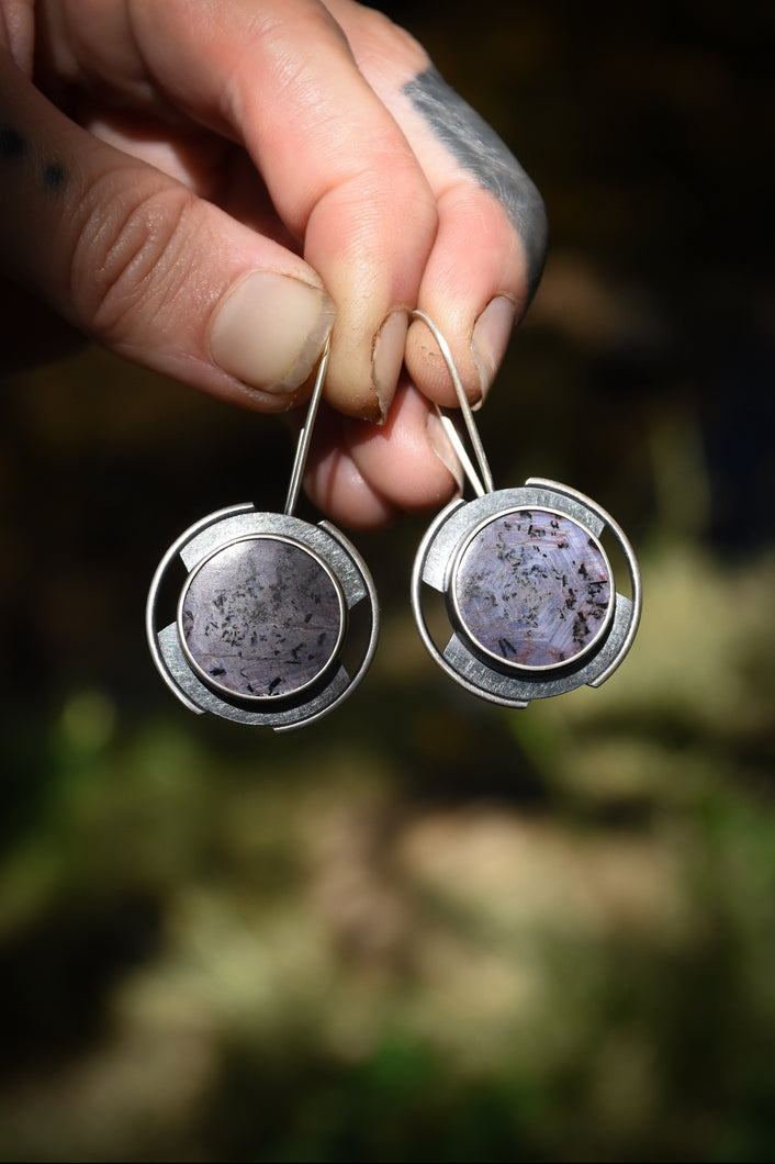 Trapiche Sapphire Earrings