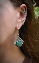 Load image into Gallery viewer, Chrysoprase Moonscape Dangles